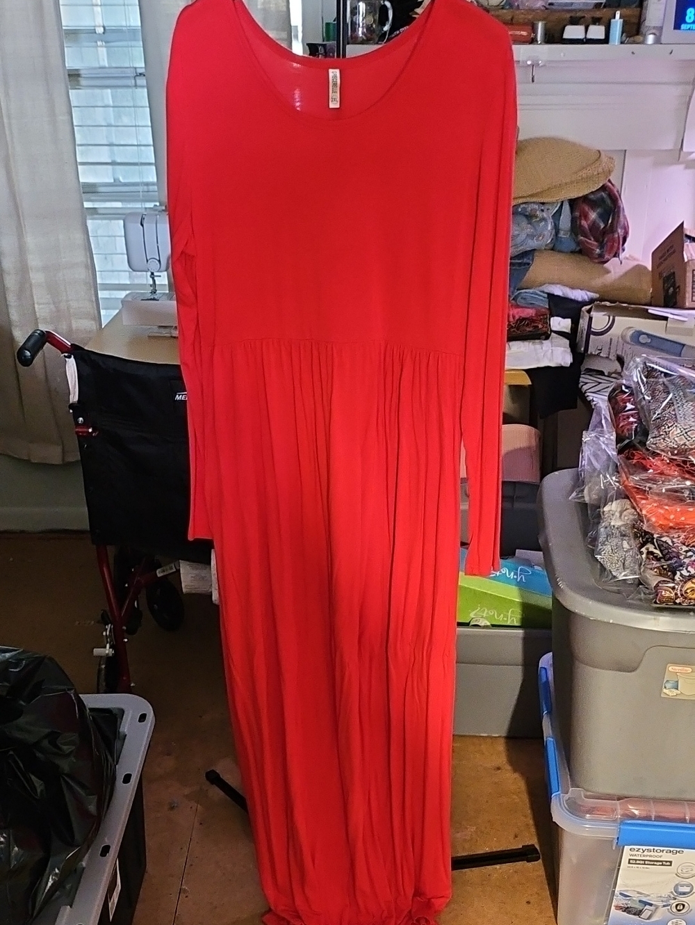 Amazon Red Long Sleeve Maxi Dress